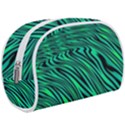 Black and Green Abstract Stripes Pattern Makeup Case (Large) View1