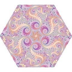 Pastel Pink Intricate Swirls Spirals  Mini Folding Umbrellas by SpinnyChairDesigns