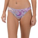 Pastel Pink Intricate Swirls Spirals  Band Bikini Bottom View1