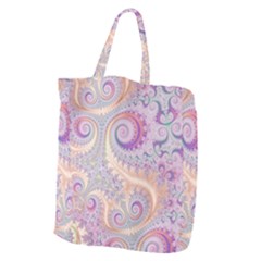 Pastel Pink Intricate Swirls Spirals  Giant Grocery Tote by SpinnyChairDesigns