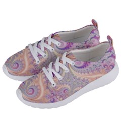 Pastel Pink Intricate Swirls Spirals  Women s Lightweight Sports Shoes by SpinnyChairDesigns