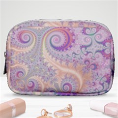 Pastel Pink Intricate Swirls Spirals  Make Up Pouch (small) by SpinnyChairDesigns