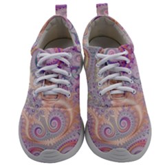 Pastel Pink Intricate Swirls Spirals  Mens Athletic Shoes by SpinnyChairDesigns