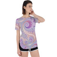 Pastel Pink Intricate Swirls Spirals  Perpetual Short Sleeve T-shirt