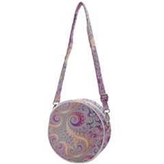 Pastel Pink Intricate Swirls Spirals  Crossbody Circle Bag