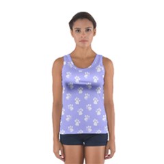 Animal Cat Dog Paw Prints Pattern Sport Tank Top  by SpinnyChairDesigns