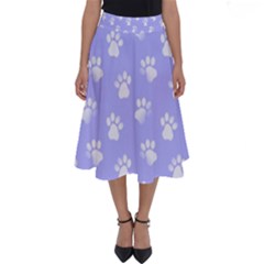 Animal Cat Dog Paw Prints Pattern Perfect Length Midi Skirt by SpinnyChairDesigns