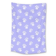 Animal Cat Dog Paw Prints Pattern Large Tapestry by SpinnyChairDesigns