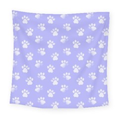 Animal Cat Dog Paw Prints Pattern Square Tapestry (large) by SpinnyChairDesigns