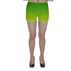 Avocado Ombre Green Yellow Gradient Skinny Shorts by SpinnyChairDesigns