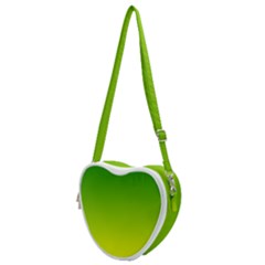 Avocado Ombre Green Yellow Gradient Heart Shoulder Bag by SpinnyChairDesigns