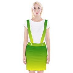 Avocado Ombre Green Yellow Gradient Braces Suspender Skirt by SpinnyChairDesigns