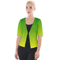 Avocado Ombre Green Yellow Gradient Cropped Button Cardigan by SpinnyChairDesigns