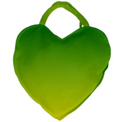 Avocado Ombre Green Yellow Gradient Giant Heart Shaped Tote by SpinnyChairDesigns