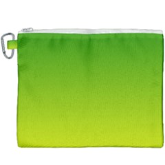 Avocado Ombre Green Yellow Gradient Canvas Cosmetic Bag (xxxl) by SpinnyChairDesigns