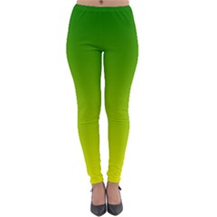 Avocado Ombre Green Yellow Gradient Lightweight Velour Leggings by SpinnyChairDesigns