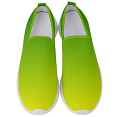 Avocado Ombre Green Yellow Gradient Men s Slip On Sneakers by SpinnyChairDesigns