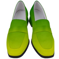 Avocado Ombre Green Yellow Gradient Women s Chunky Heel Loafers by SpinnyChairDesigns