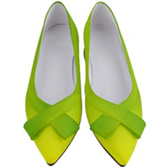 Avocado Ombre Green Yellow Gradient Women s Bow Heels by SpinnyChairDesigns