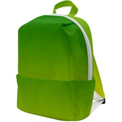 Avocado Ombre Green Yellow Gradient Zip Up Backpack by SpinnyChairDesigns