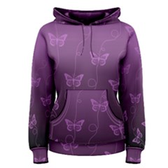 Purple Butterflies Pattern Women s Pullover Hoodie by SpinnyChairDesigns