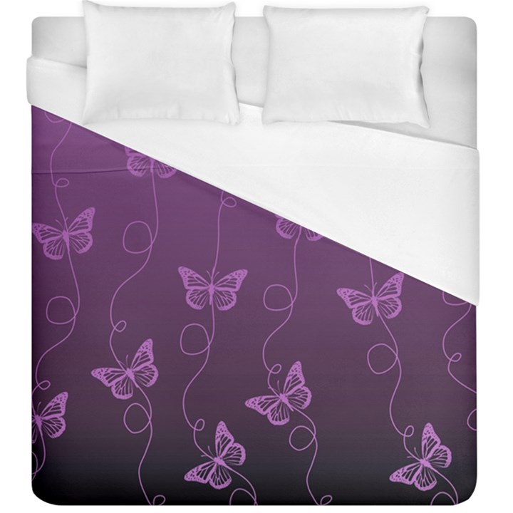 Purple Butterflies Pattern Duvet Cover (King Size)