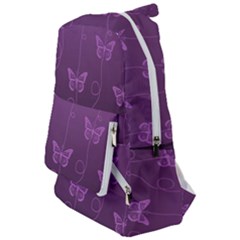 Purple Butterflies Pattern Travelers  Backpack by SpinnyChairDesigns