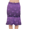 Purple Butterflies Pattern Short Mermaid Skirt View1