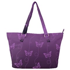 Purple Butterflies Pattern Full Print Shoulder Bag by SpinnyChairDesigns