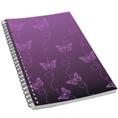 Purple Butterflies Pattern 5 5  X 8 5  Notebook by SpinnyChairDesigns