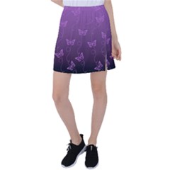 Purple Butterflies Pattern Tennis Skirt by SpinnyChairDesigns