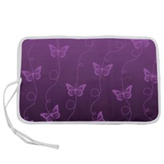 Purple Butterflies Pattern Pen Storage Case (s) by SpinnyChairDesigns