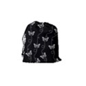 Black and White Butterfly Pattern Drawstring Pouch (Small) View2