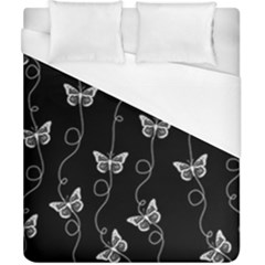 Black And White Butterfly Pattern Duvet Cover (california King Size) by SpinnyChairDesigns