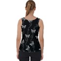 Black and White Butterfly Pattern Velvet Tank Top View2