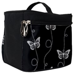 Black And White Butterfly Pattern Make Up Travel Bag (big) by SpinnyChairDesigns