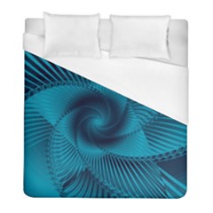 Cerulean Blue Pinwheel Floral Design Duvet Cover (full/ Double Size) by SpinnyChairDesigns