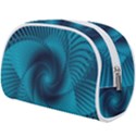 Cerulean Blue Pinwheel Floral Design Makeup Case (Large) View2