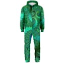 Green Floral Fern Swirls and Spirals Hooded Jumpsuit (Men)  View1