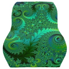 Green Floral Fern Swirls And Spirals Car Seat Back Cushion  by SpinnyChairDesigns