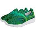 Green Floral Fern Swirls and Spirals Kids  Slip On Sneakers View2