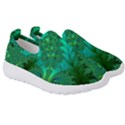 Green Floral Fern Swirls and Spirals Kids  Slip On Sneakers View3