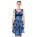 Blue Floral Fern Swirls And Spirals  Racerback Midi Dress View1