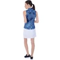 Blue Floral Fern Swirls And Spirals  Women s Sleeveless Polo Tee View2