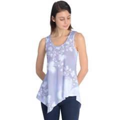 Pale Violet And White Floral Pattern Sleeveless Tunic by SpinnyChairDesigns