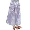 Pale Violet and White Floral Pattern Satin Palazzo Pants View2