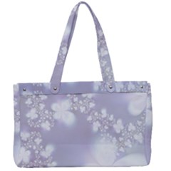 Pale Violet And White Floral Pattern Canvas Work Bag by SpinnyChairDesigns