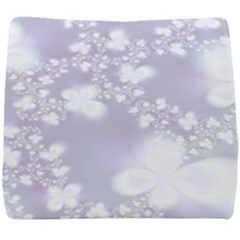 Pale Violet And White Floral Pattern Seat Cushion by SpinnyChairDesigns