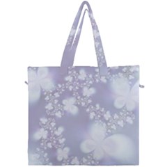 Pale Violet And White Floral Pattern Canvas Travel Bag by SpinnyChairDesigns