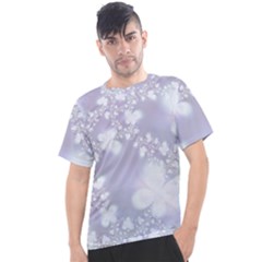 Pale Violet And White Floral Pattern Men s Sport Top by SpinnyChairDesigns